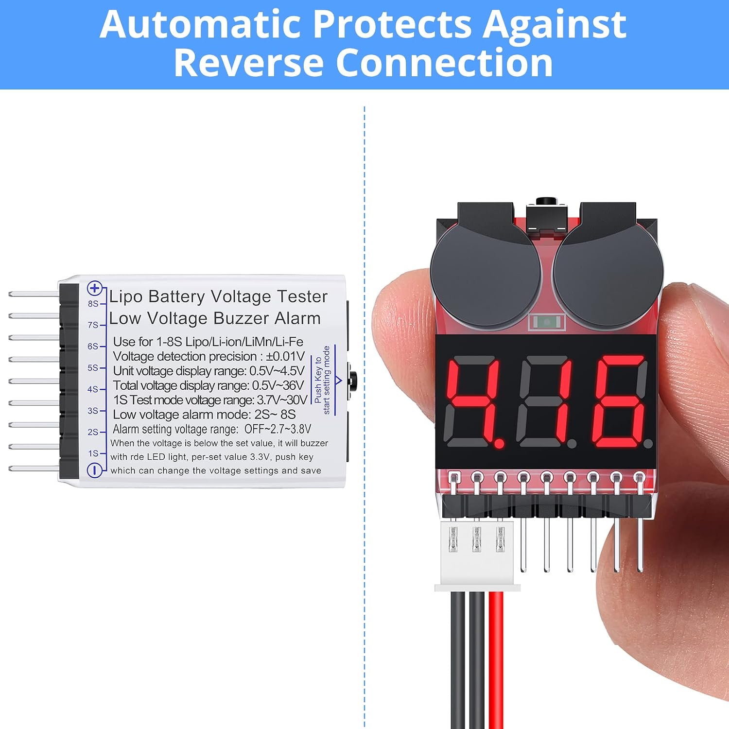 Oike 1-8S 2 en 1, Probador de  - Drone Battery Voltage Checker reseña y precio
